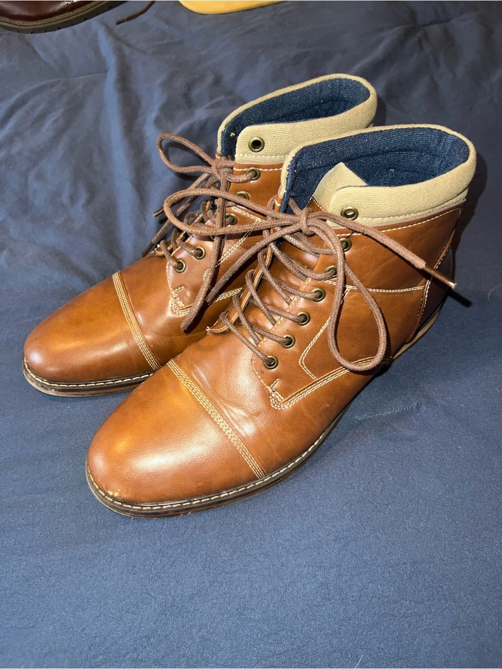 Men's Brown Leather Lace-Up Boots